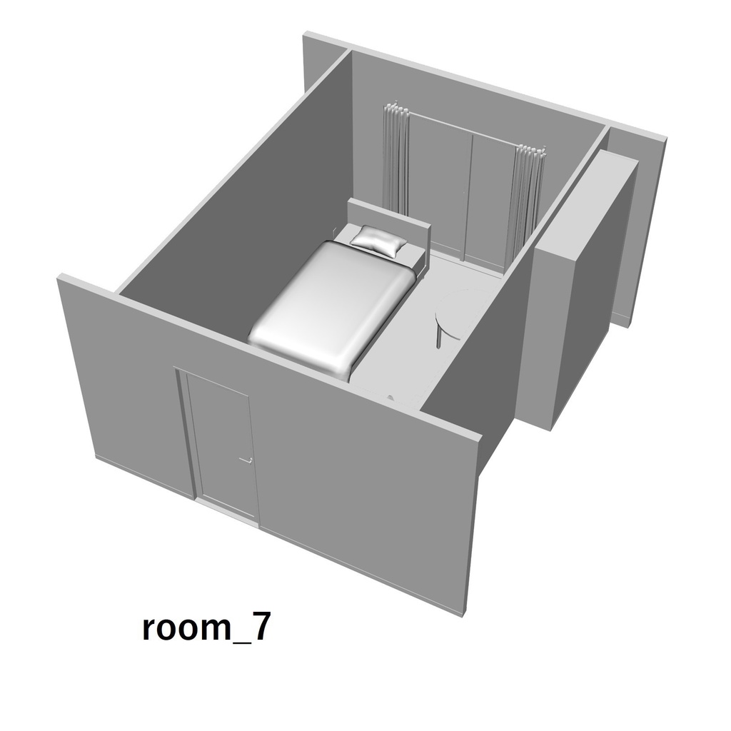 【イラスト・漫画】部屋 7畳 3D素材