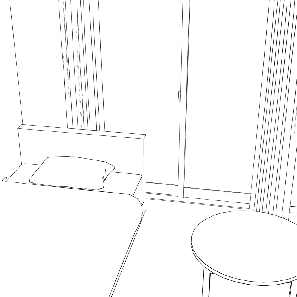 【イラスト・漫画】部屋 7畳 3D素材
