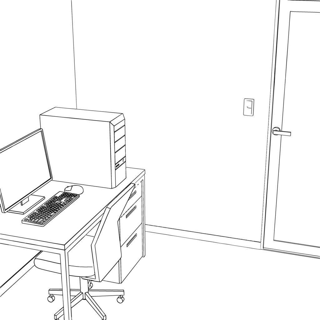 【イラスト・漫画】部屋 7畳 3D素材