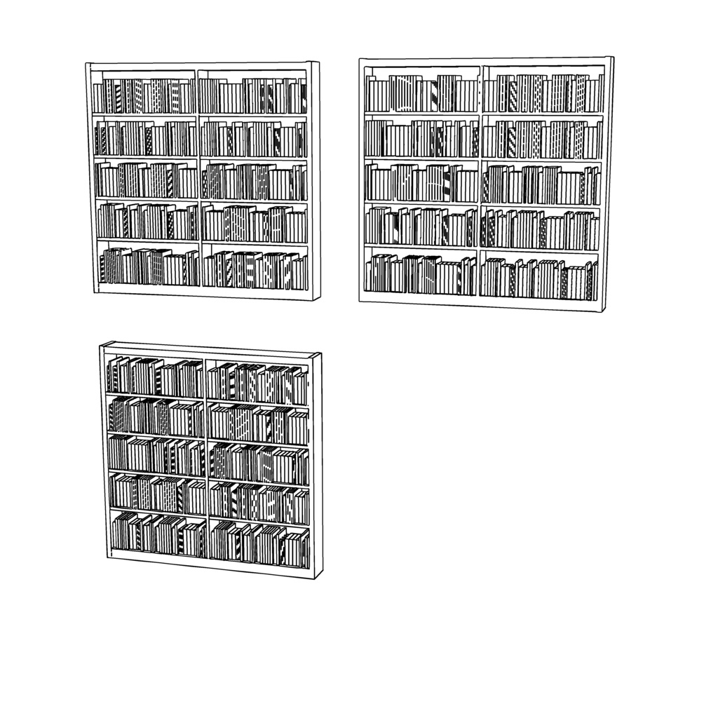 【イラスト・漫画】書架 3D素材
