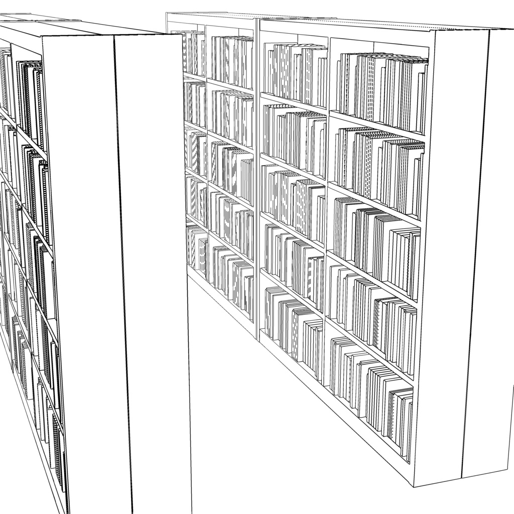 【イラスト・漫画】書架 3D素材