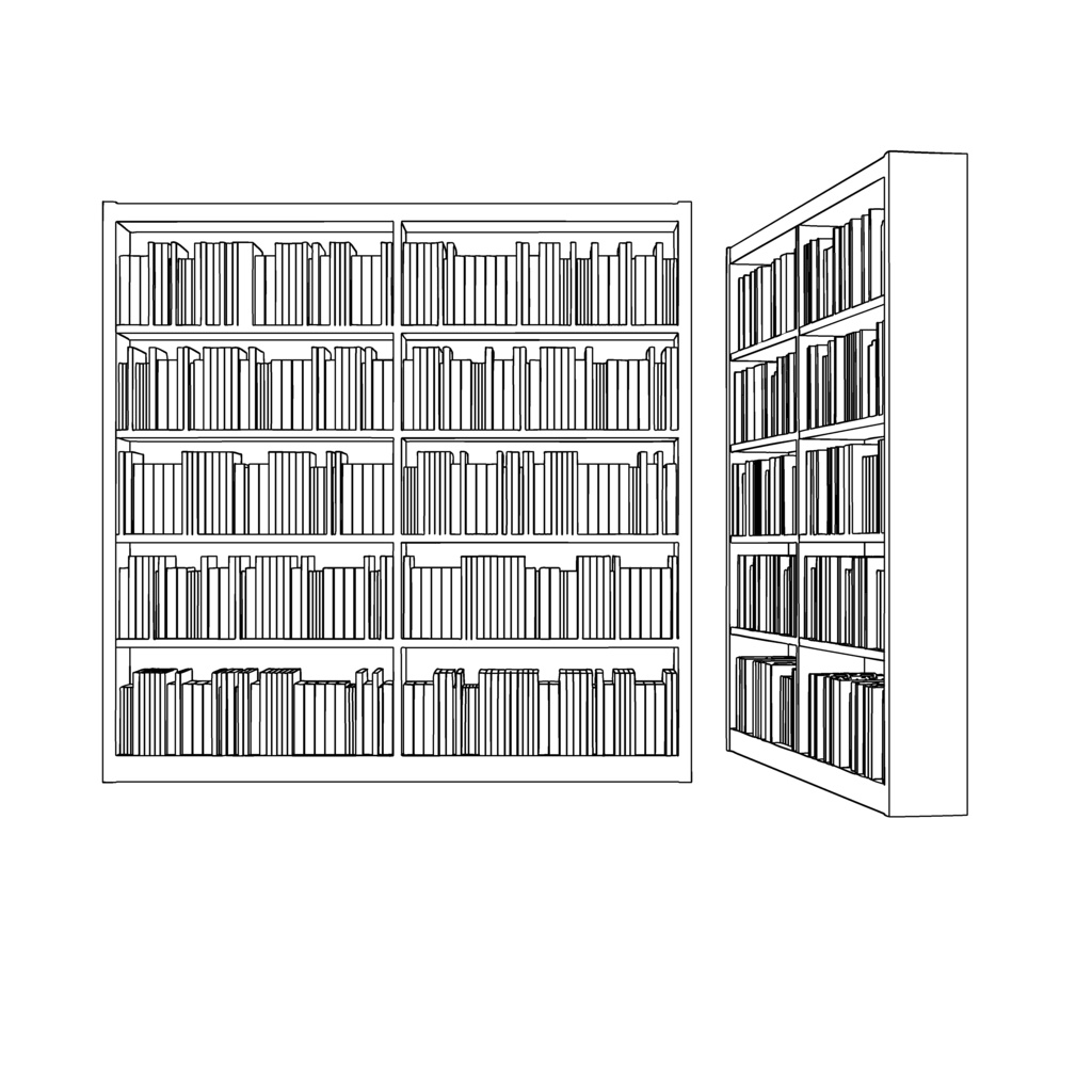 【イラスト・漫画】書架 3D素材