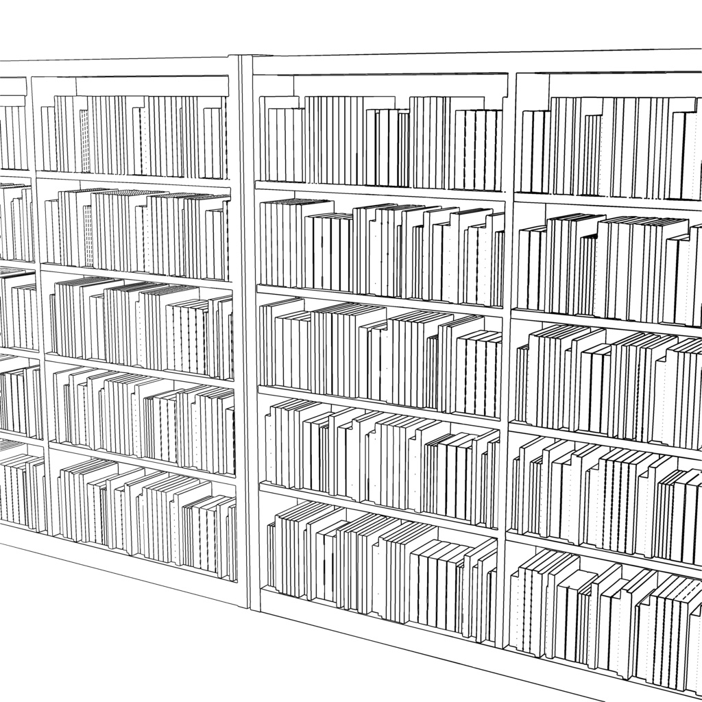 【イラスト・漫画】書架 3D素材