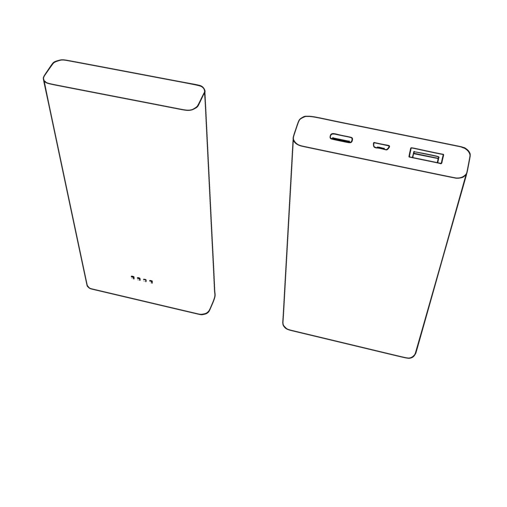 【イラスト・漫画】モバイルバッテリー 3D素材