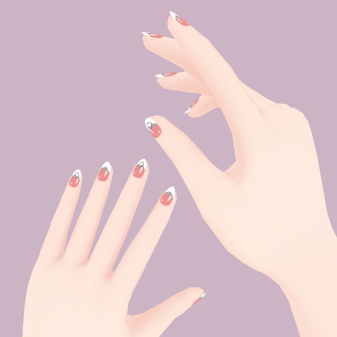 【 無料 / Vroid用 】PinkHeartNail