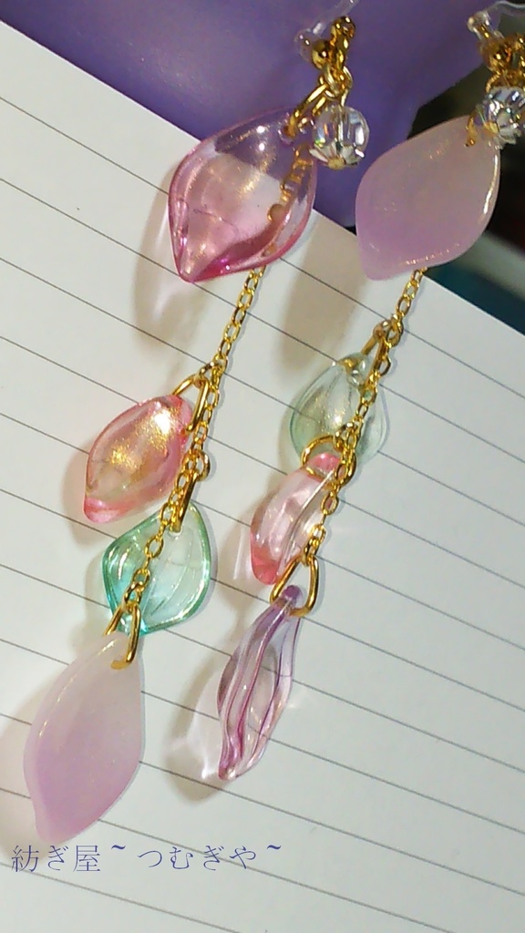 【西行寺幽々子&八雲紫カラー】幽玄桜のイヤリング