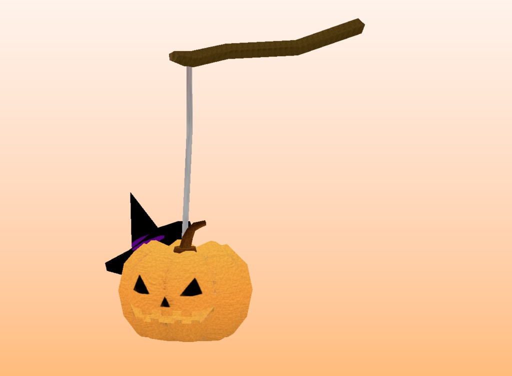 無料有り【パンプキンランタン】小物 スキニング済み 3Dモデル ハロウィン