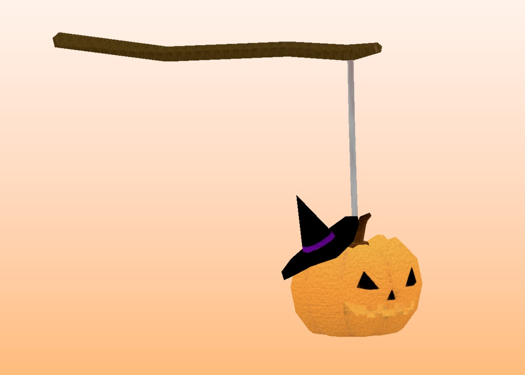 無料有り【パンプキンランタン】小物 スキニング済み 3Dモデル ハロウィン