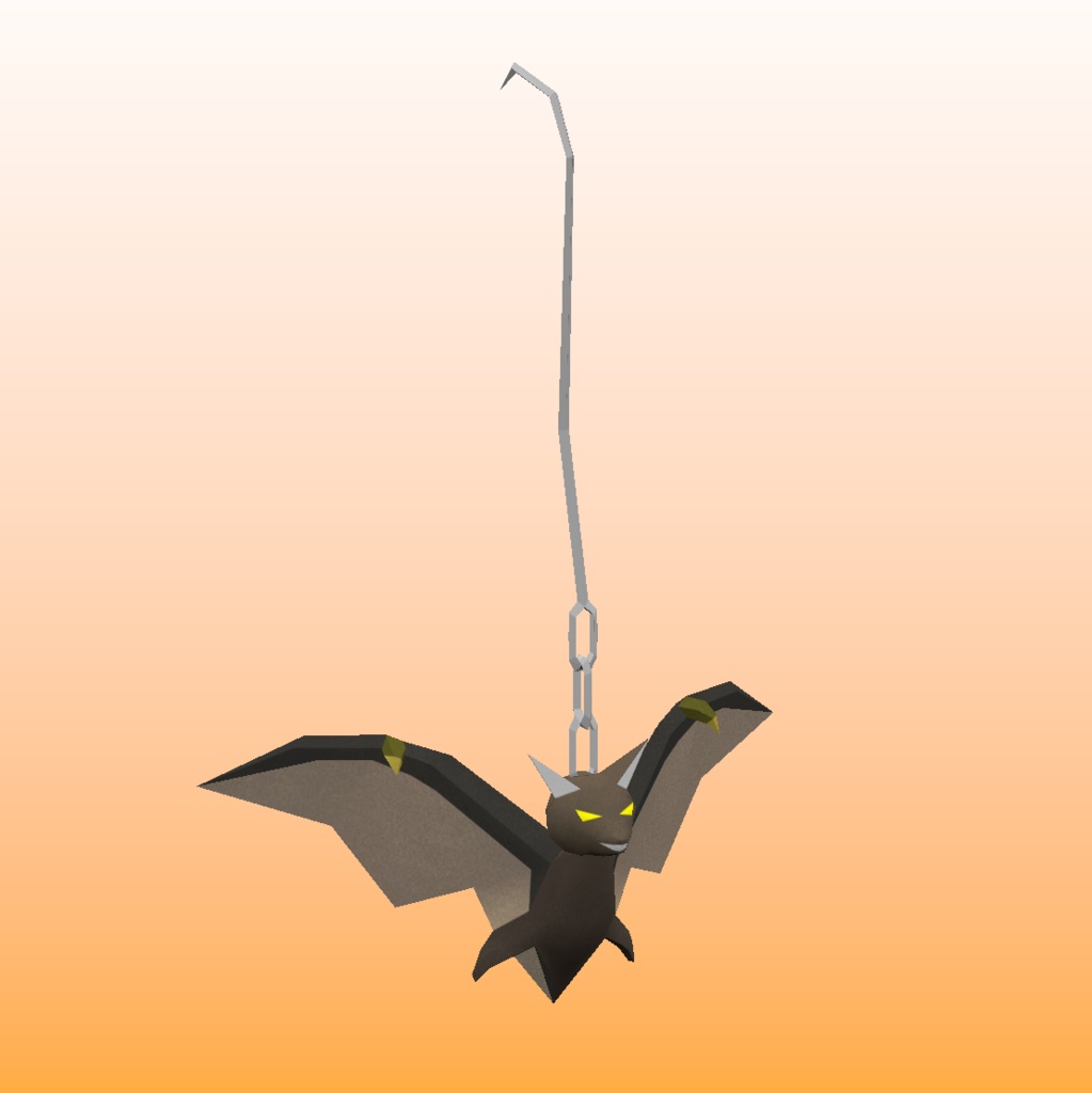 無料有り【コウモリピアス】小物 スキニング済み3Dモデル ハロウィン