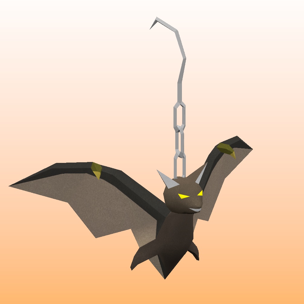 無料有り【コウモリピアス】小物 スキニング済み3Dモデル ハロウィン