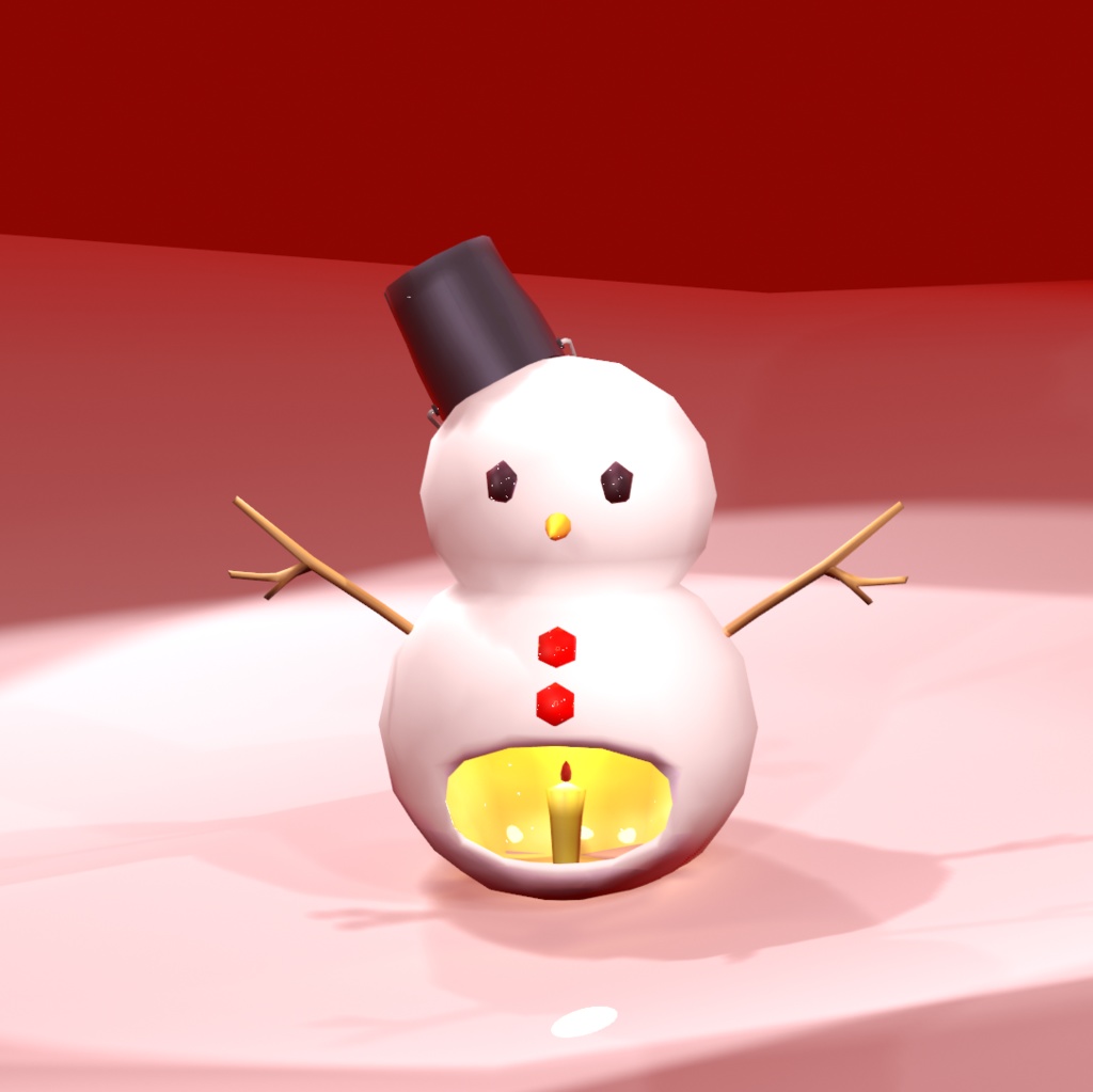 無料有り【ゆきだるまランタン】 置物やアクセサリにもなります VRChat想定 スキニング済み 3Dモデル