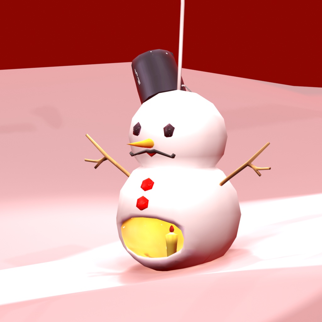 無料有り【ゆきだるまランタン】 置物やアクセサリにもなります VRChat想定 スキニング済み 3Dモデル