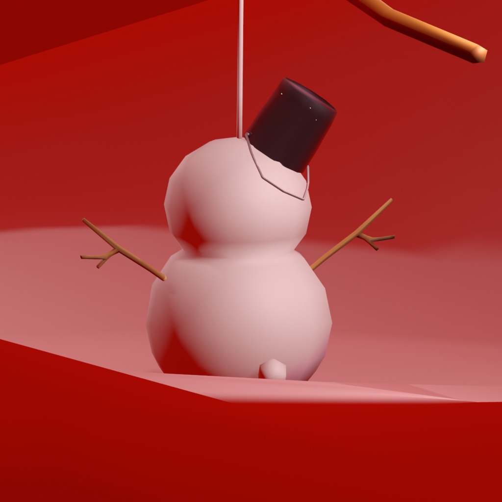 無料有り【ゆきだるまランタン】 置物やアクセサリにもなります VRChat想定 スキニング済み 3Dモデル