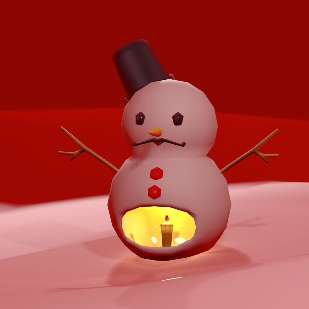 無料有り【ゆきだるまランタン】 置物やアクセサリにもなります VRChat想定 スキニング済み 3Dモデル