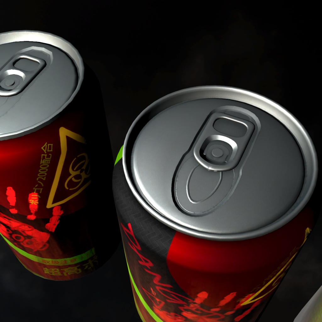 無料あり【DANGER△2000】V.2 高ポリゴン缶飲料 VRChat利用想定3Dモデル