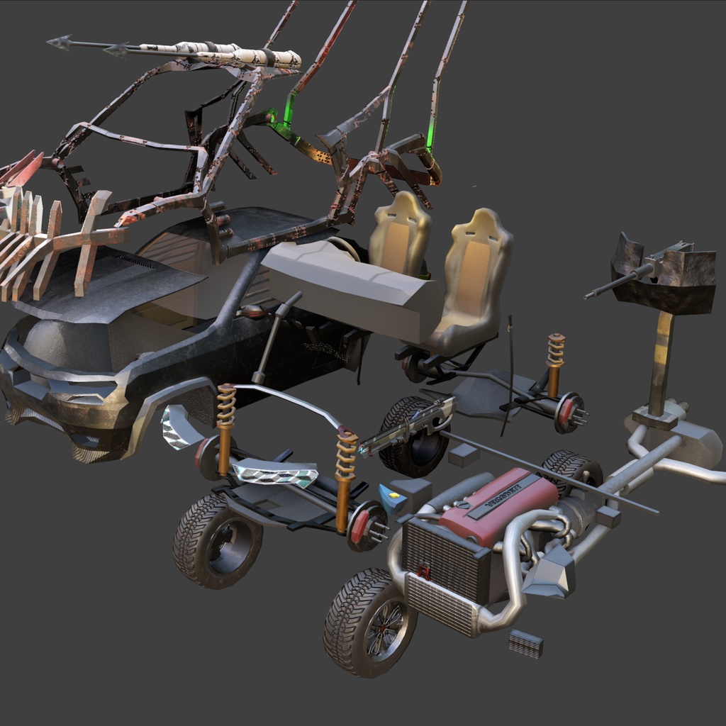 【アバター/オブジェ】Quest対応 Nitsubita VR-R スキニング済み車モデル VRChat想定 アバター/設置物 設定済みシーン付属