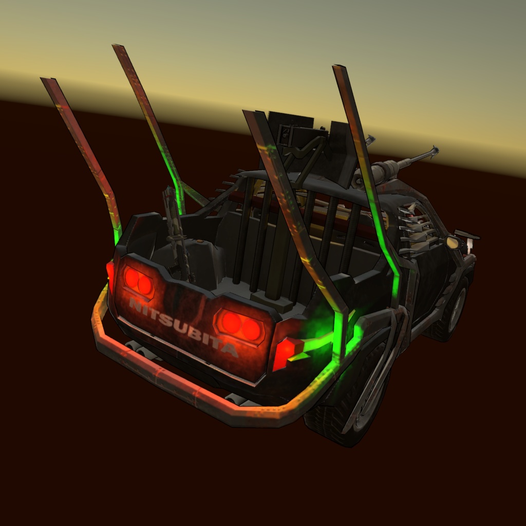 【アバター/オブジェ】Quest対応 Nitsubita VR-R スキニング済み車モデル VRChat想定 アバター/設置物 設定済みシーン付属