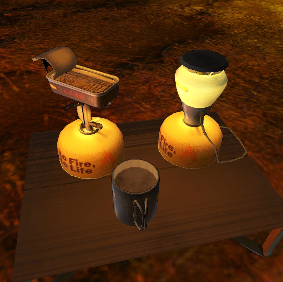 【ソロキャンセット】Quest対応 そのままアップロード出来るワールドシーン付き VRChat想定ソロキャンプセット