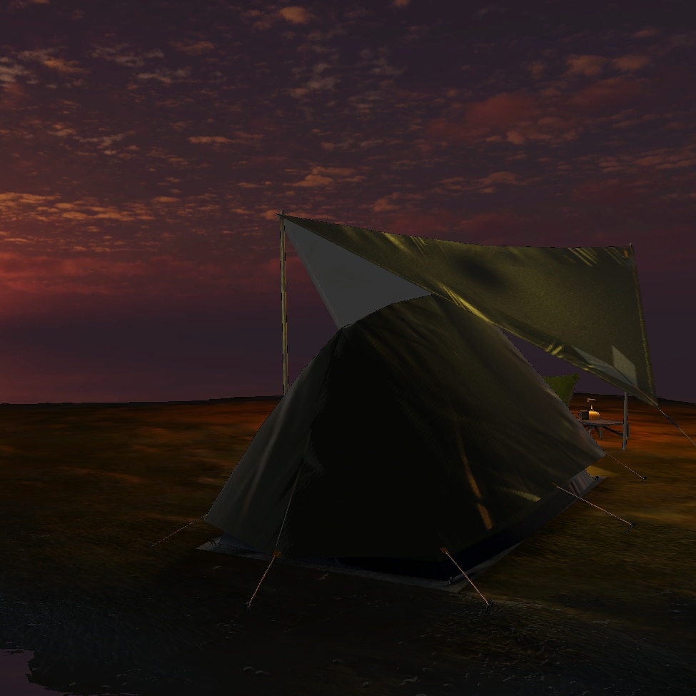 【ソロキャンセット】Quest対応 そのままアップロード出来るワールドシーン付き VRChat想定ソロキャンプセット