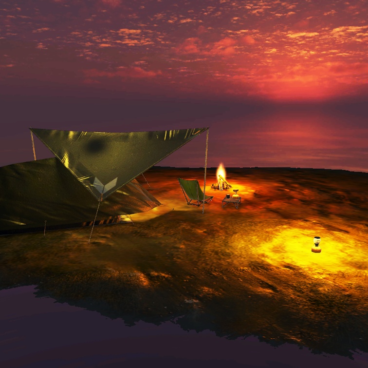 【ソロキャンセット】Quest対応 そのままアップロード出来るワールドシーン付き VRChat想定ソロキャンプセット