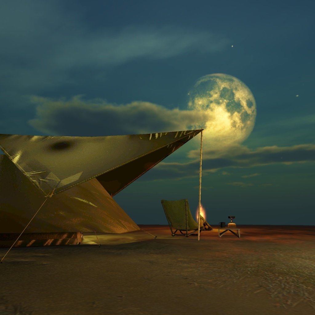 【ソロキャンセット】Quest対応 そのままアップロード出来るワールドシーン付き VRChat想定ソロキャンプセット