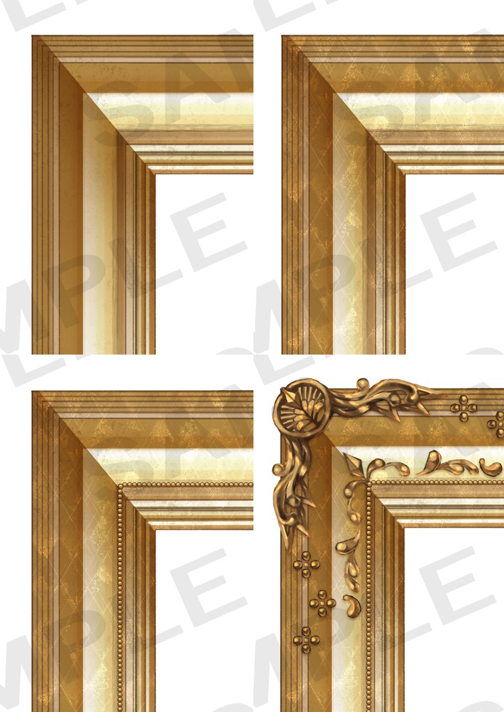 素材集【額縁ab】B5 300dpi 透過png