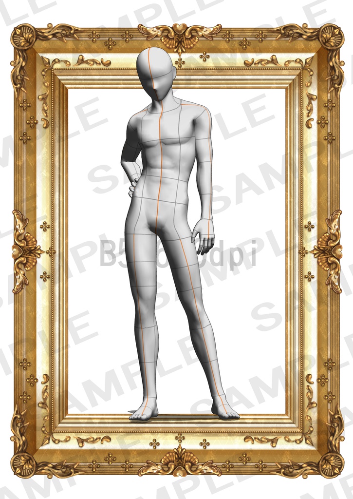 素材集【額縁ab】B5 300dpi 透過png