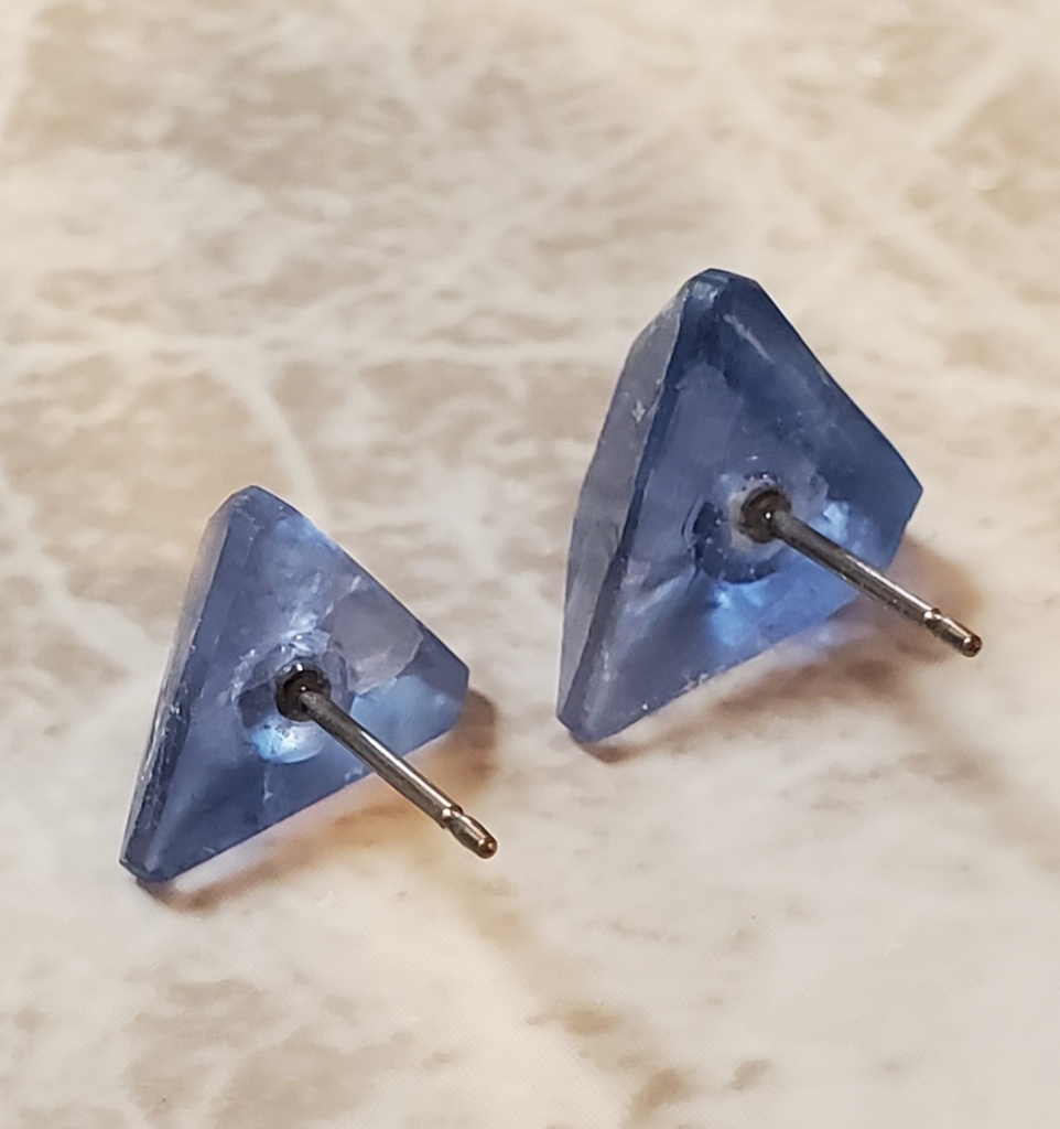 ※展示※【本気で考えた夢女のためのイメージピアス】ブルーフローライト原石使用