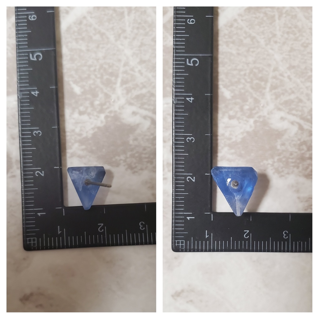 ※展示※【本気で考えた夢女のためのイメージピアス】ブルーフローライト原石使用