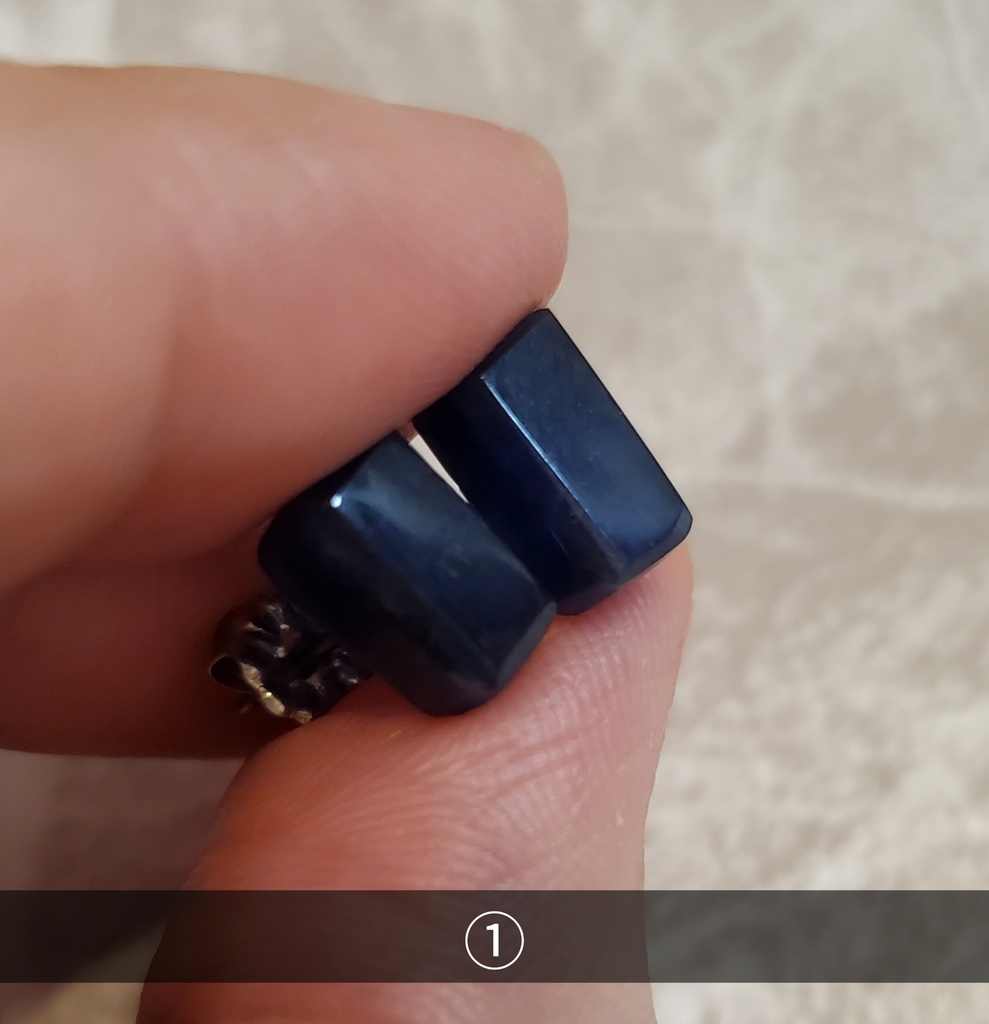 ※展示※【本気で考えた夢女のためのイメージピアス】Ver.Rectangle short【ソーダライト 原石使用】