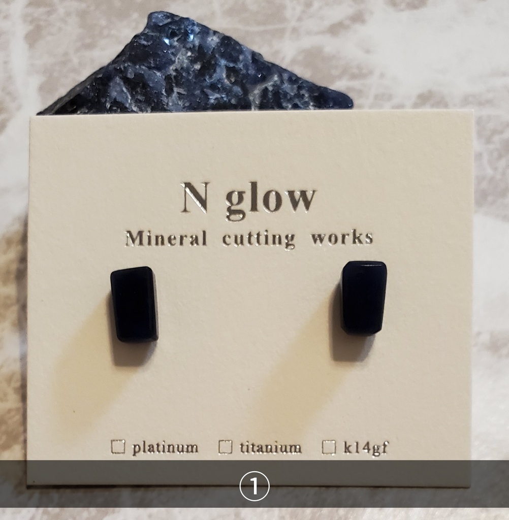 ※展示※【本気で考えた夢女のためのイメージピアス】Ver.Rectangle short【ソーダライト 原石使用】