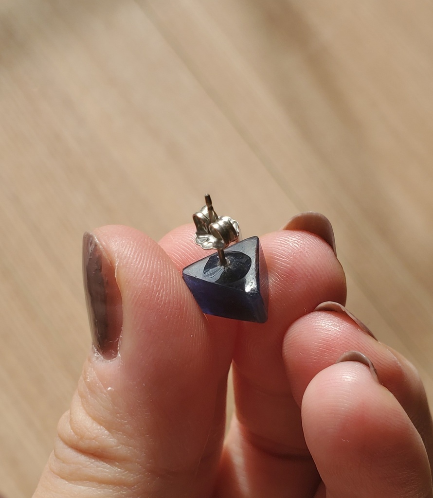 ※展示※【本気で考えた夢女のためのイメージピアス】Ver.Triangle【ソーダライト 原石使用】