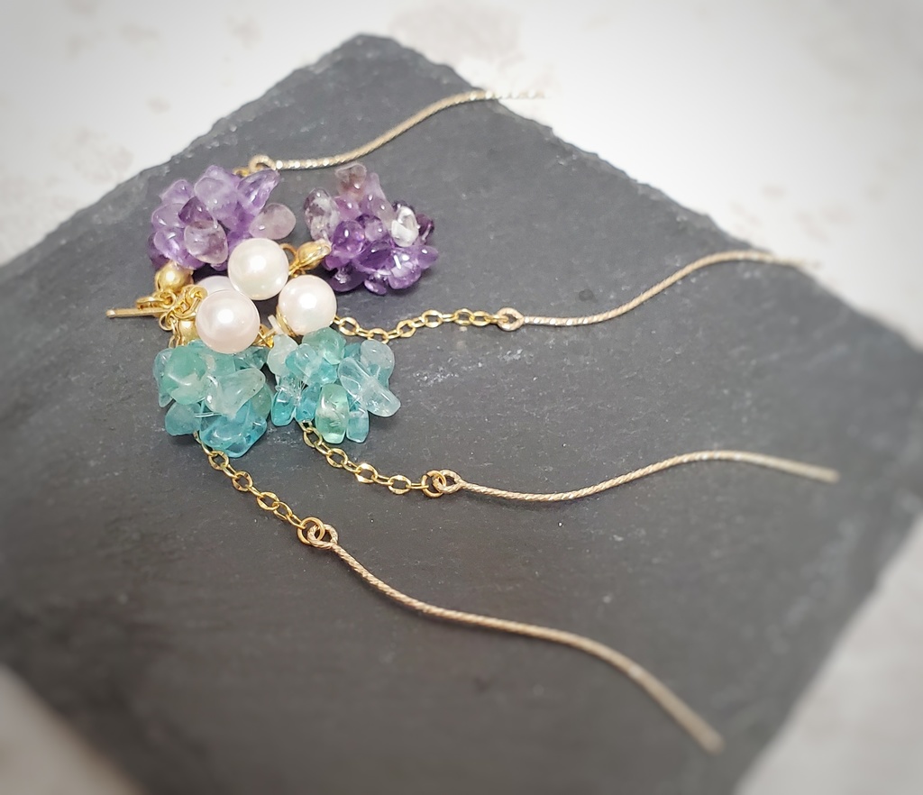 《オクタ》あこや真珠.14金加工.2way ピアス