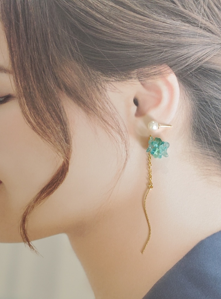 《オクタ》あこや真珠.14金加工.2way ピアス