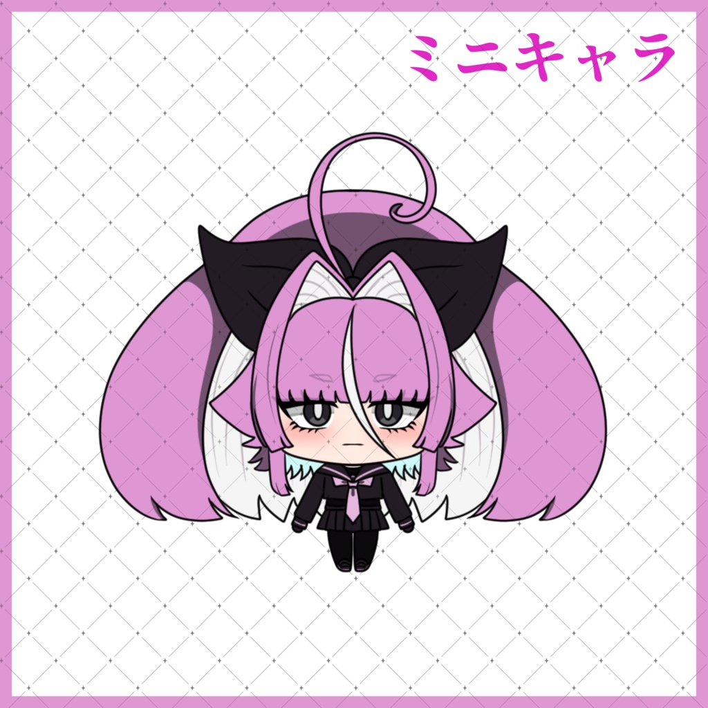 【表情差分・ミニキャラ付】ピンク髪セーラー服女生徒全身立ち絵素材【TRPG/CoC】