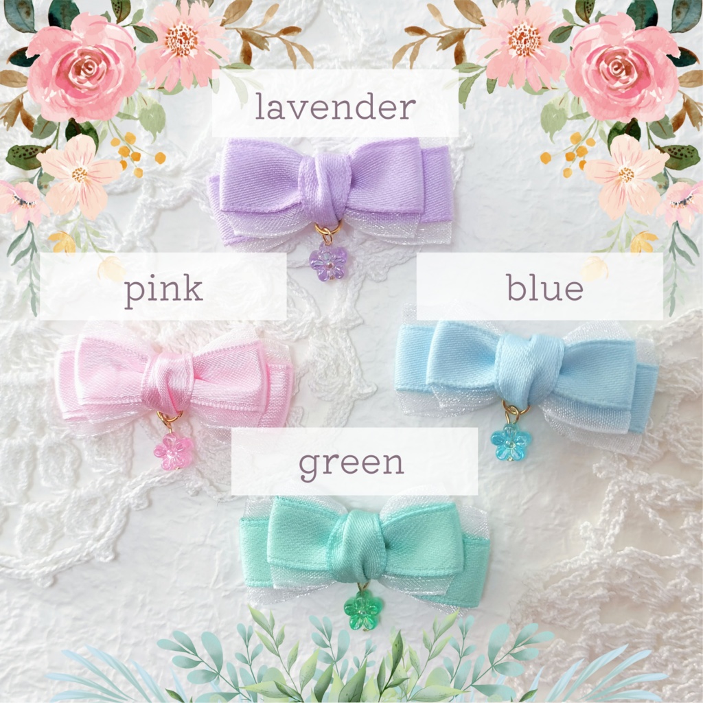 リボンヘアクリップ