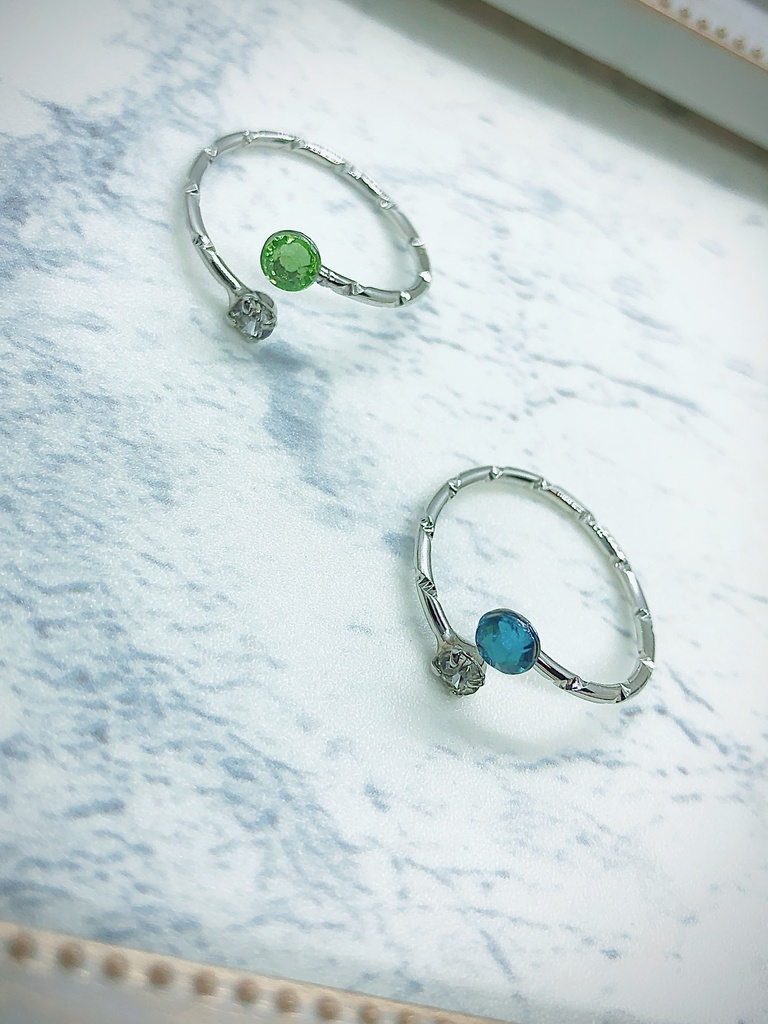 ★ストーン付きリング(真珠 / リンドウ)