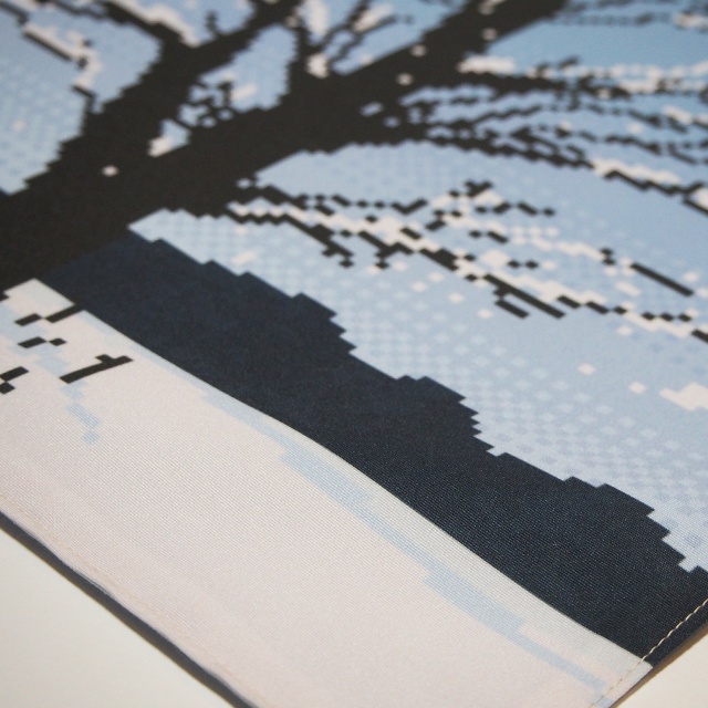 雪原(樹木)のランチョンマット・ドット絵