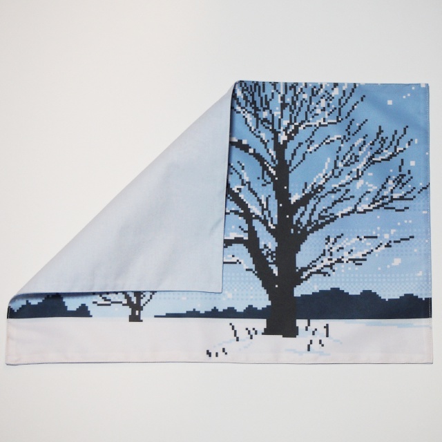 雪原(樹木)のランチョンマット・ドット絵