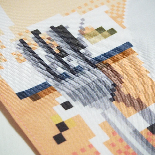 スワンボート(皿の絵つき・2色展開)ランチョンマット・ドット絵