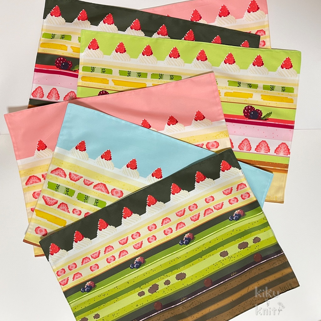 ランチョンマット ケーキB (ダーク・グリーン背景)