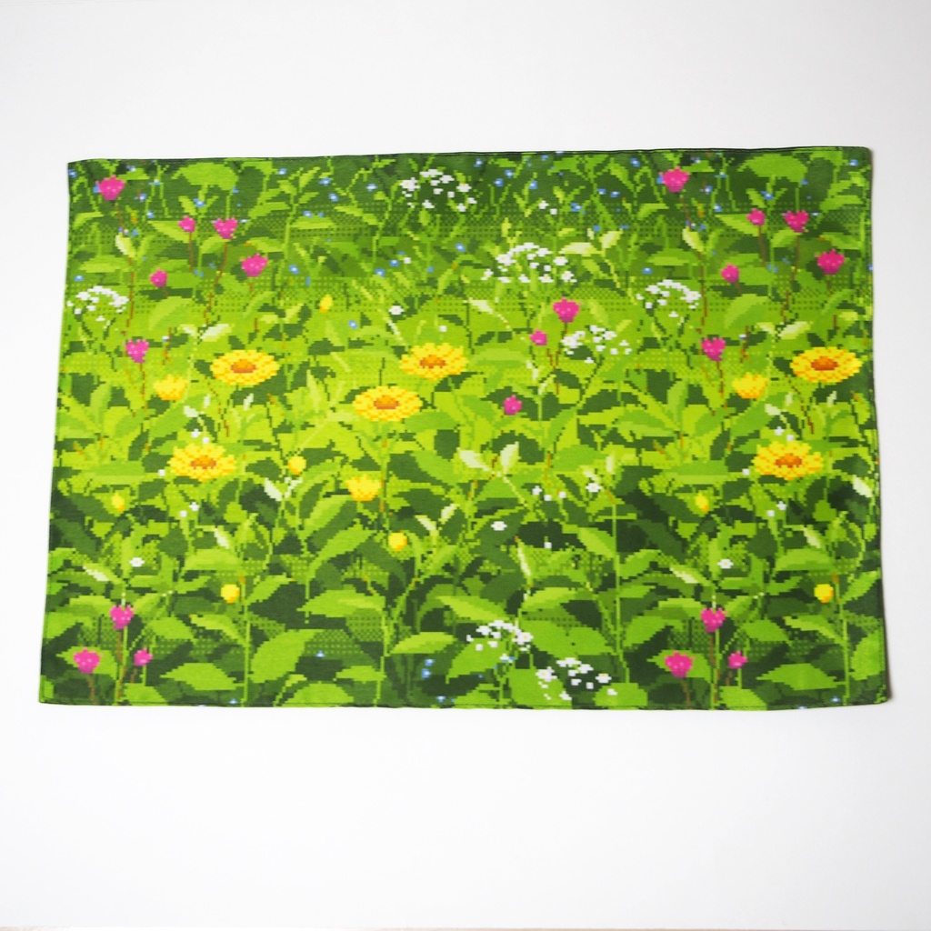 春の草花のランチョンマット・ドット絵