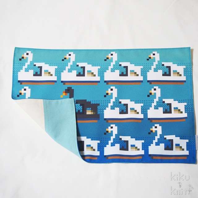 スワンボート(黒鳥いる・2色展開)ランチョンマット・ドット絵