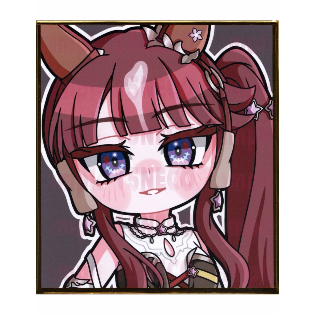 手描きイラスト ウマ娘 ミニ色紙 寸松庵 ラッキーライラック 勝負服