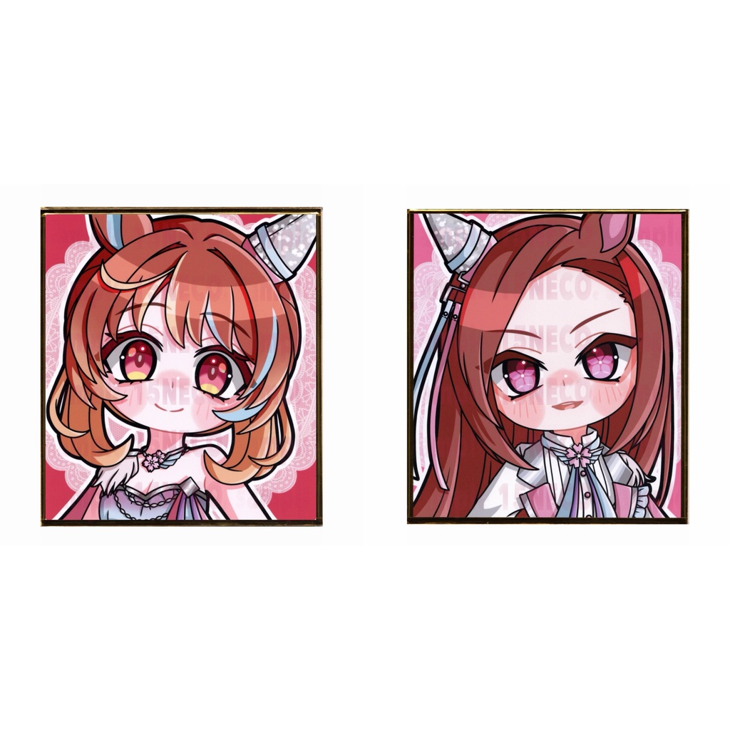 手描きイラスト ウマ娘 2枚セット ミニ色紙 サクラバクシンオー ノースフライト