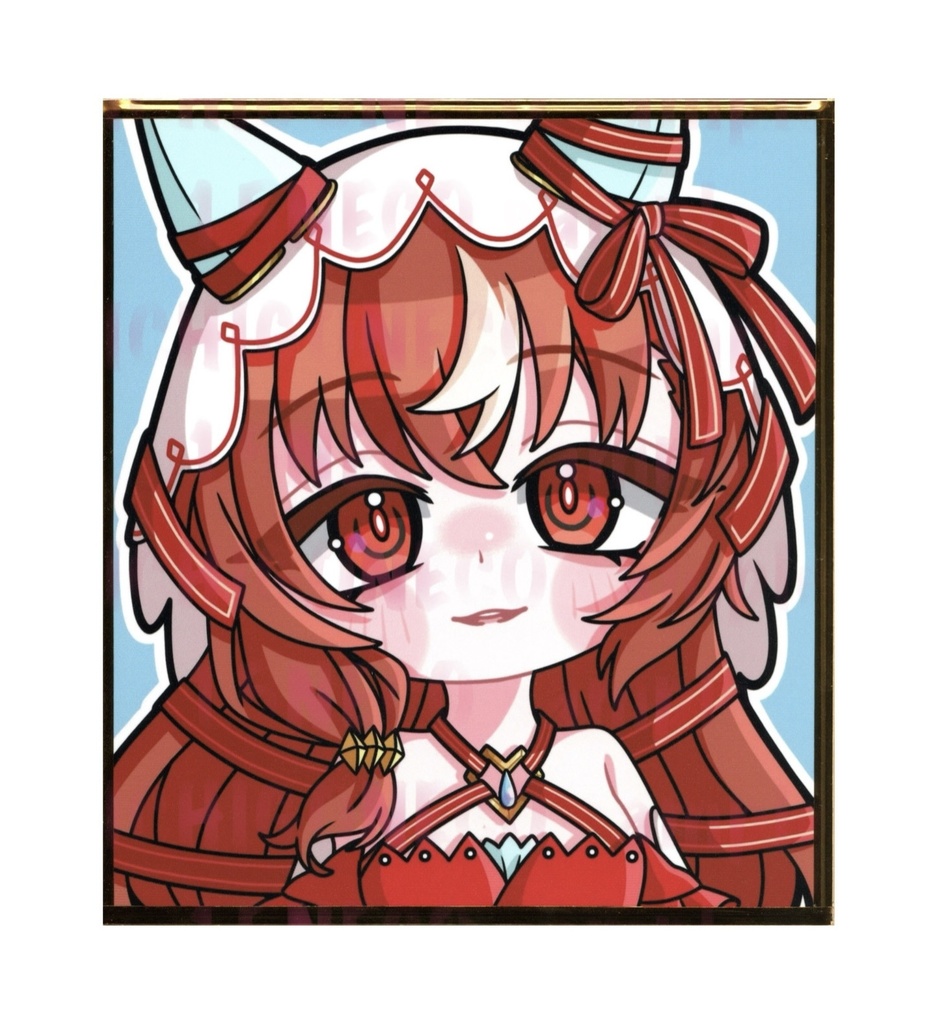 手描きイラスト ミニ色紙 寸松庵 ウマ娘 スティルインラブ 勝負服