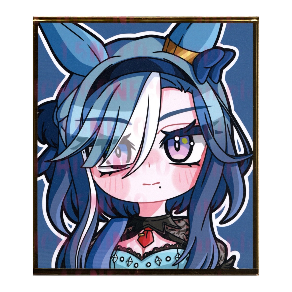 手描きイラスト ミニ色紙 寸松庵 ウマ娘 アドマイヤグルーヴ 勝負服