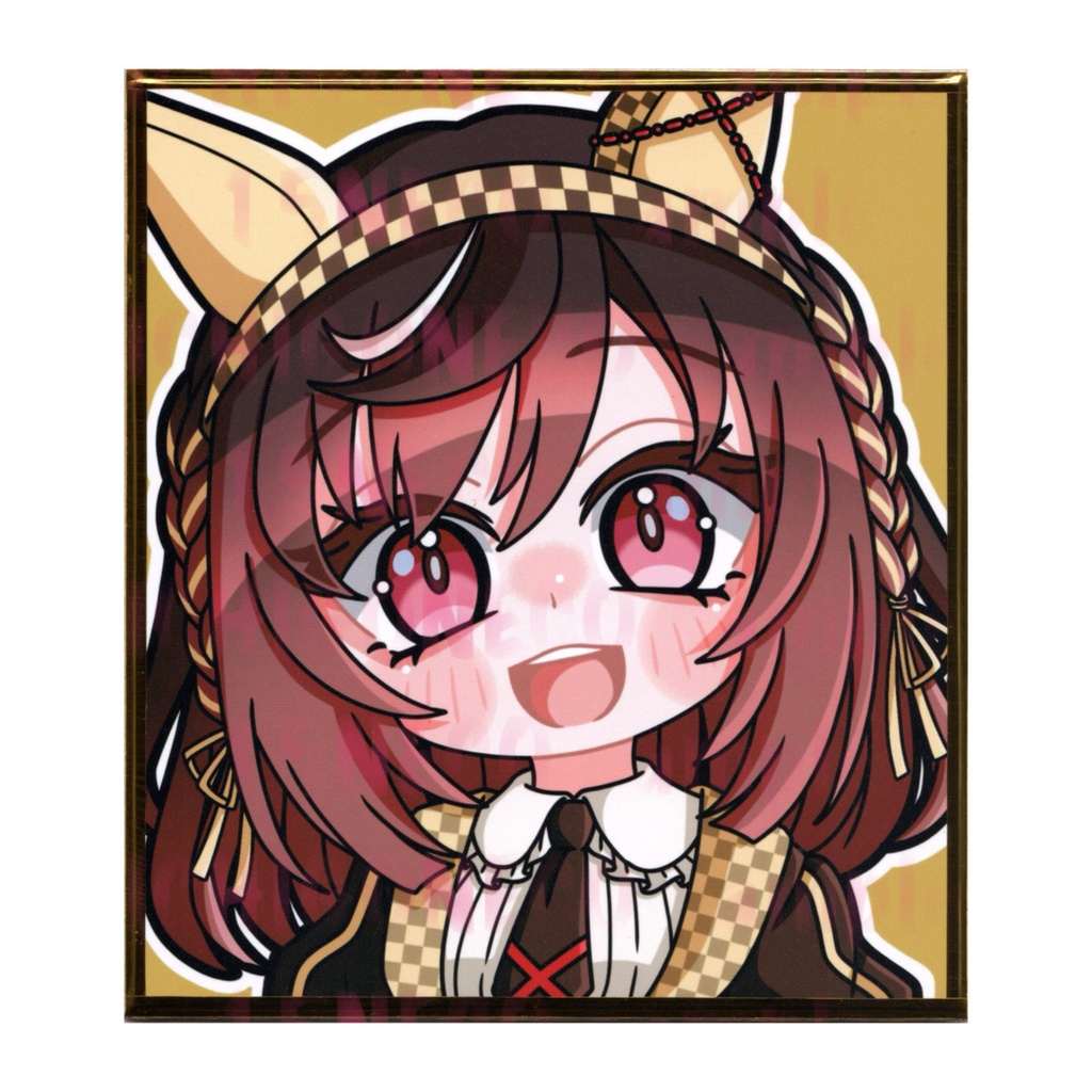 手描きイラスト ウマ娘 ミニ色紙 寸松庵 ブエナビスタ 勝負服