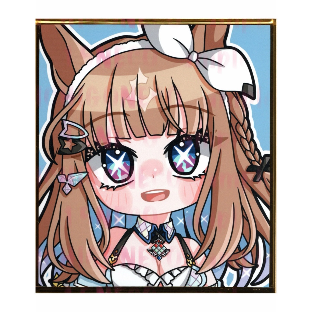 手描きイラスト ミニ色紙 寸松庵 ウマ娘 アーモンドアイ 勝負服