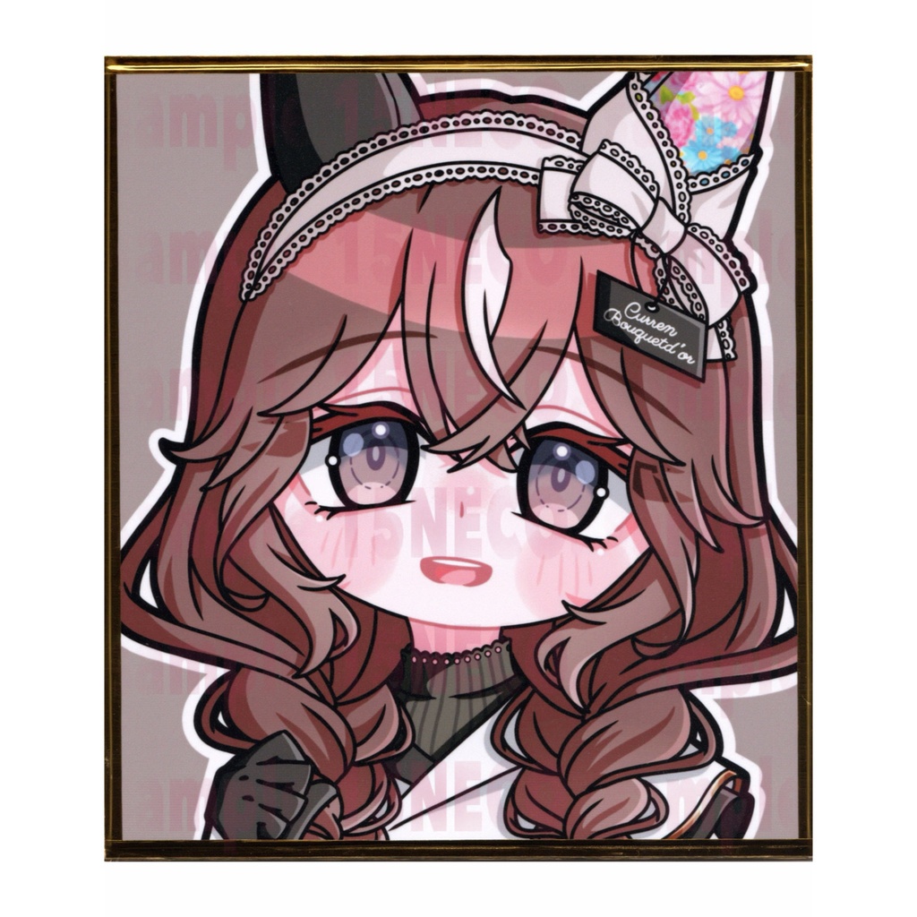 手描きイラスト ウマ娘 寸松庵 ミニ色紙 カレンブーケドール 勝負服